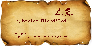 Lejbovics Richárd névjegykártya
